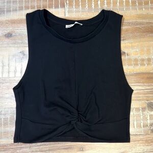 Zara Black Knotted Crop Top Tank